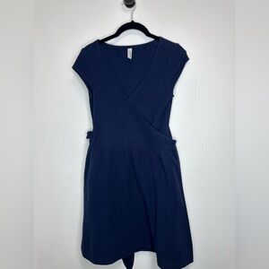 Thayer Navy Wrap Mini Dress